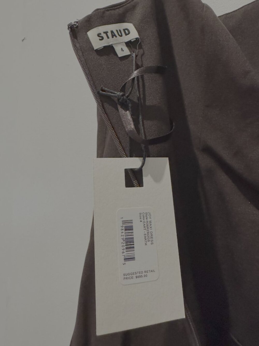 STAUD Joy Maxi Dress in Earth / Brown - Size 4 - Picture 4 of 11